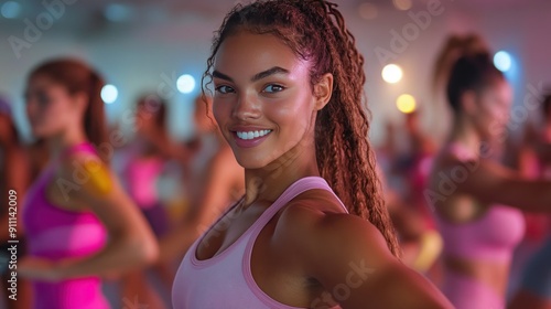 Group exercise classes in a brightly lit studio where participants move their bodies with focus and energy.