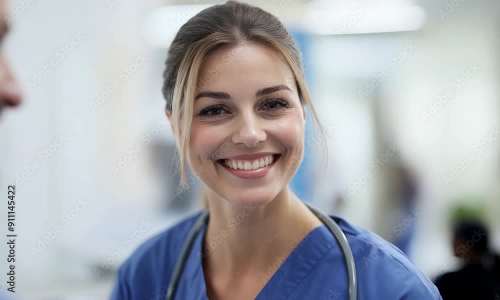 Smiling Nurse in a Hospital Setting Smiling Nurse in a Hospital Setting