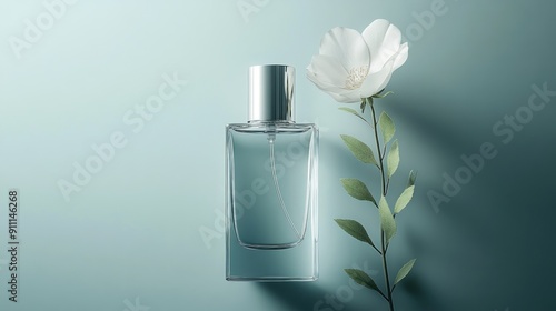 Wallpaper Mural Perfume bottle with a simple and elegant design with flowers Torontodigital.ca