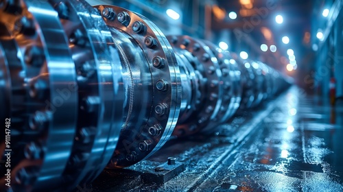 Close-up of Hydroelectric Dam Turbine. Detailed close-up of a hydroelectric dam turbine, showcasing the intricate engineering and metallic components essential for power generation.