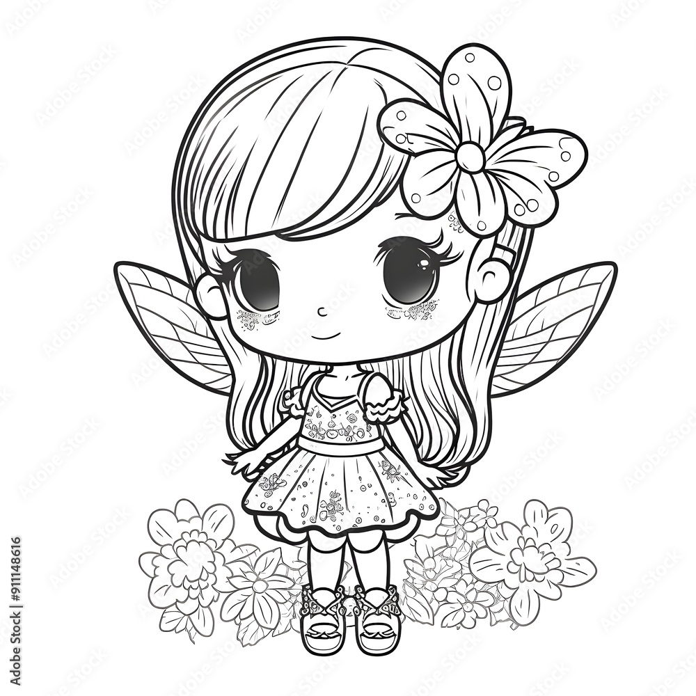 A DRAWING OF A LITTLE FAIRY TO COLOR AT SCHOOL 4 A DRAWING OF A LITTLE FAIRY TO COLOR AT SCHOOL 4