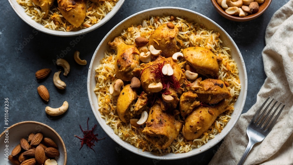 Savory Chicken Biryani with Nuts Savory Chicken Biryani with Nuts