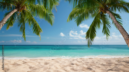 Tropical Beach Vacation - Relaxing Palm Trees & Turquoise Water