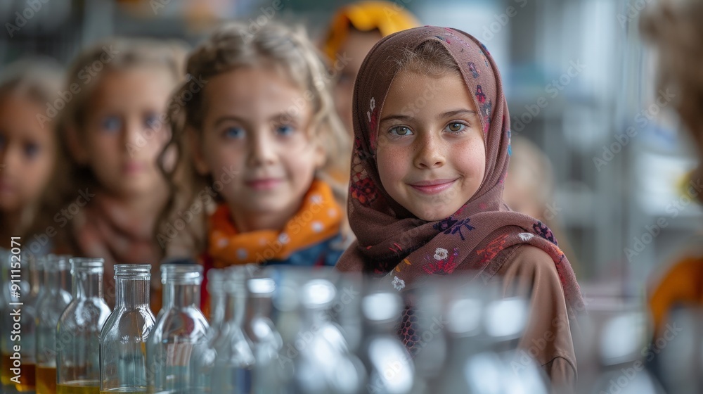 Inclusive classroom with children of different backgrounds participating in a science experiment Inclusive classroom with children of different backgrounds participating in a science experiment