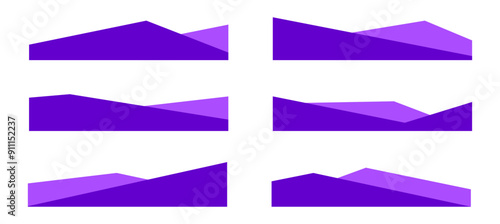 Set of separator footer, modern divider shape, geometric border vector elements