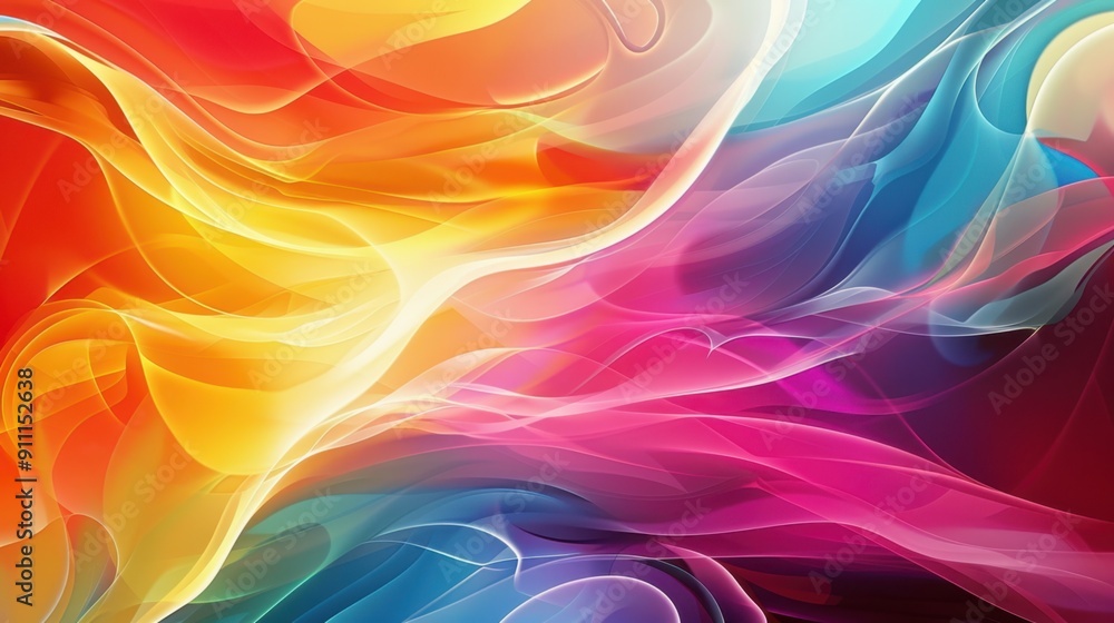 Obraz premium 3d rendered abstract iridescent wavy background