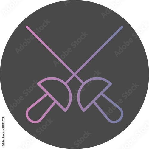 Fencing Sword Icon Design