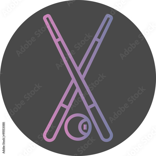 Pool Cue Icon Design