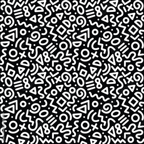black and white seamless pattern background collection, isolated