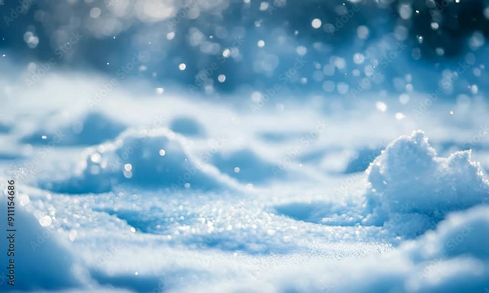 Snowflakes Falling on a Snowy Surface Snowflakes Falling on a Snowy Surface