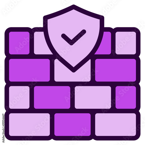 Firewall Icon in Filled Line Style
