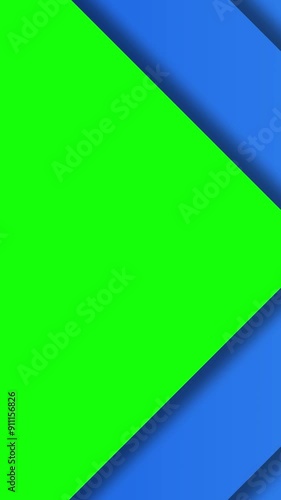 Abstract horizontal transition of blue arrows or triangle scrolling on green screen chroma key background. Drag effect edition. Geometric slide. 4k vertical animation	
