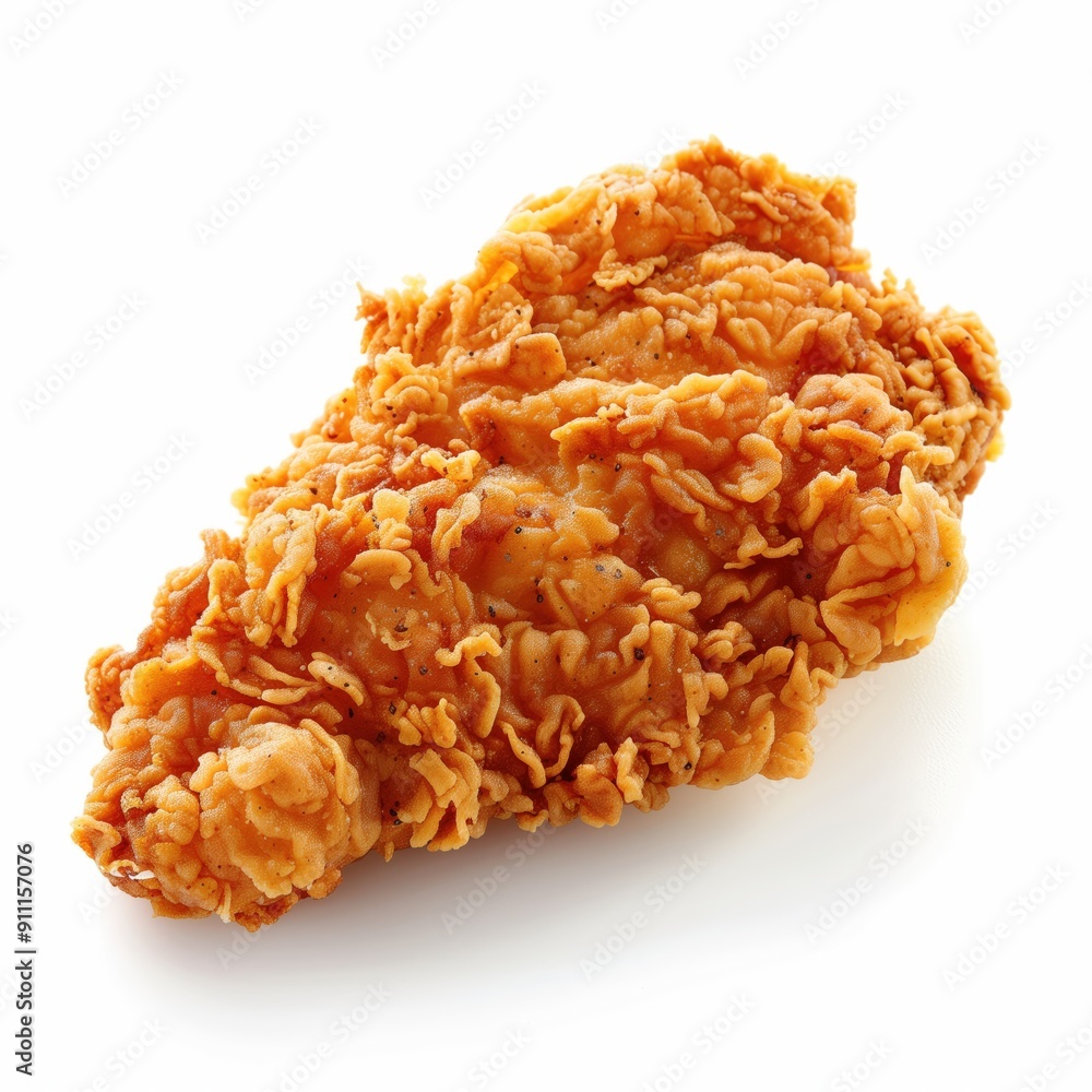 Crispy Fried Chicken Tender Isolated on White Background Crispy Fried Chicken Tender Isolated on White Background