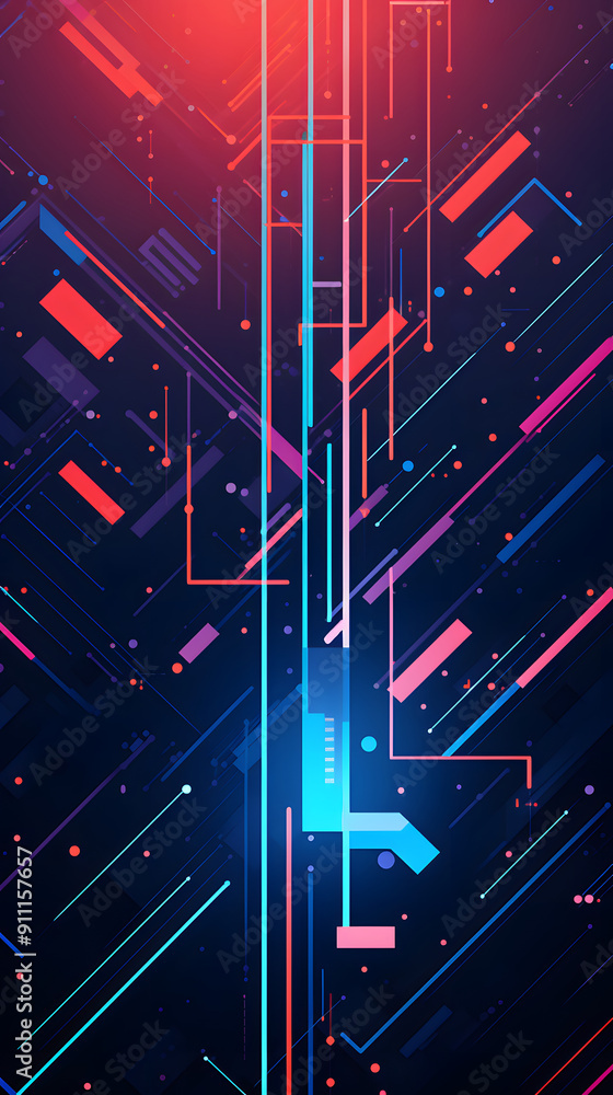 Digital color abstract line geometric arrangement graphic poster background Digital color abstract line geometric arrangement graphic poster background