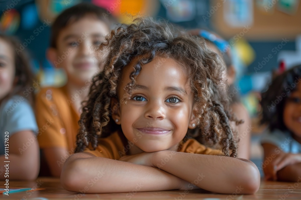 Multicultural children learning together in a classroom Multicultural children learning together in a classroom
