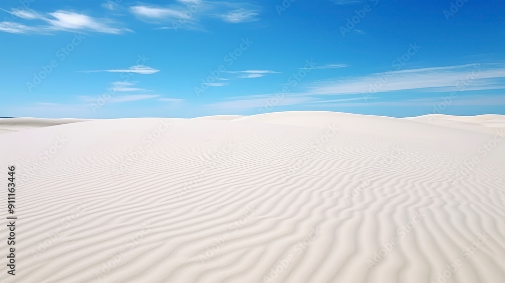 Naklejka premium Beautiful white sand dunes on a background of the blue sky