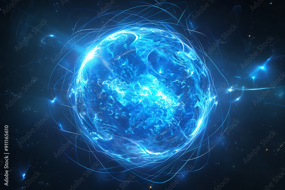 Abstract glowing sphere. Data protection. Abstract glowing sphere. Data protection.