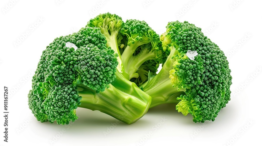 Fresh Green Broccoli Florets Realistic Photo Fresh Green Broccoli Florets Realistic Photo