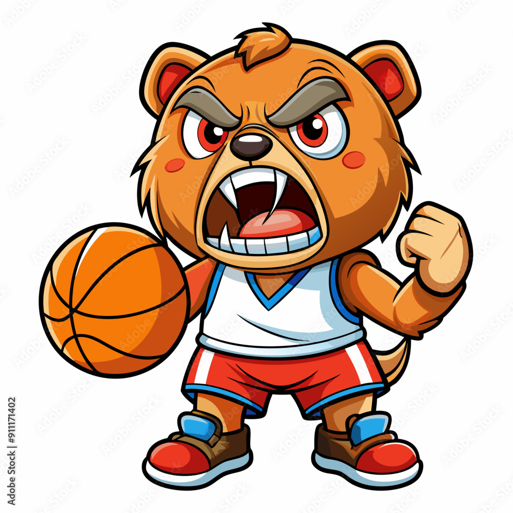 cartoon vector illustration basketball bear cartoon vector illustration basketball bear