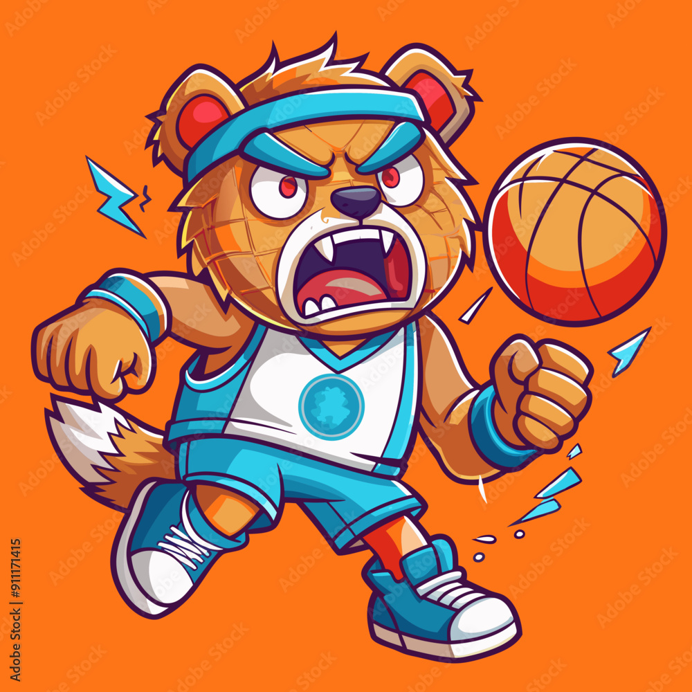 cartoon vector illustration basketball bear cartoon vector illustration basketball bear