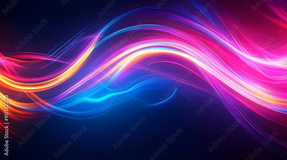 49. **Glowing, abstract light trails in bright neon colors on a dark, textured background 49. **Glowing, abstract light trails in bright neon colors on a dark, textured background