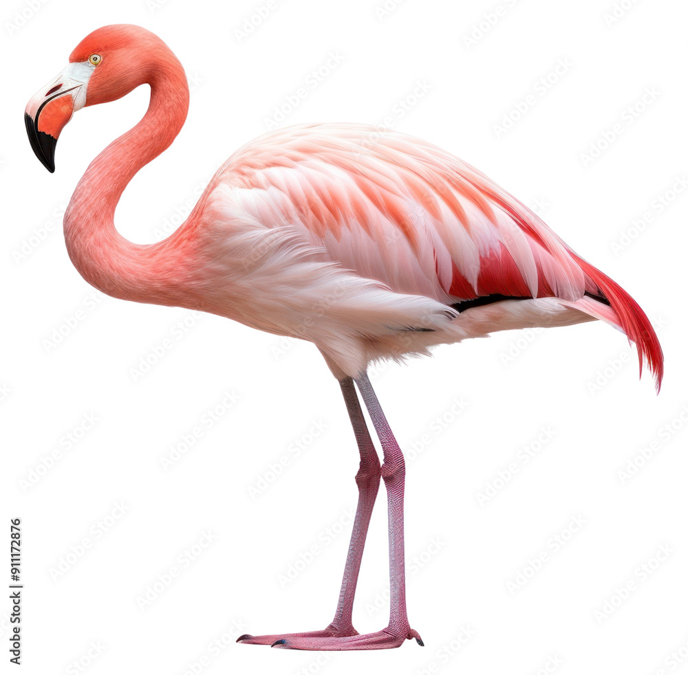 Fototapeta premium PNG Flamingo animal bird white background.