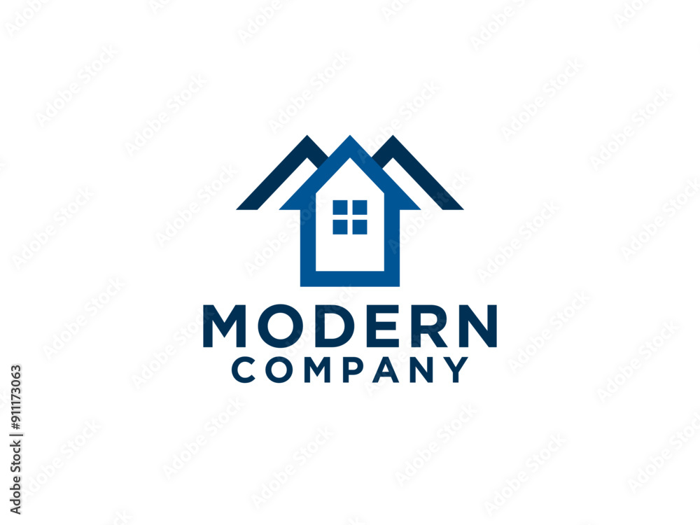 Real Estate Logo. House Symbol Geometric Linear Style isolated on White Background. Usable for Construction Architecture Building Real Estate Logo. House Symbol Geometric Linear Style isolated on White Background. Usable for Construction Architecture Building