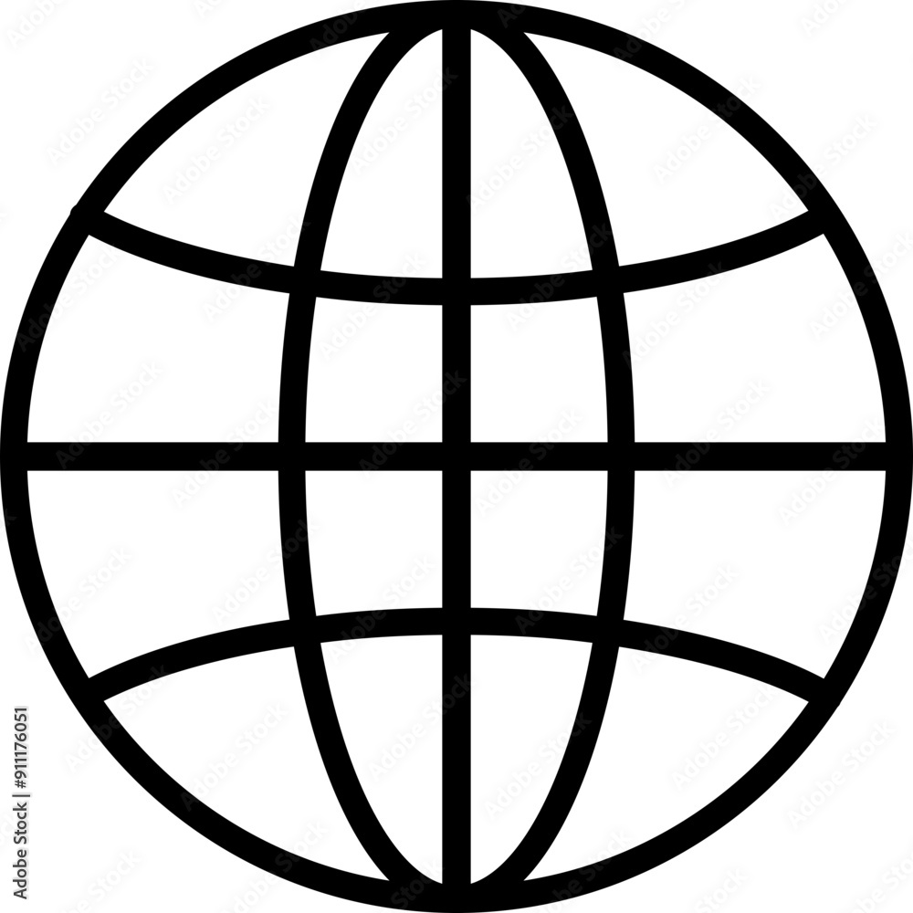 Globe vector icon in outline style Globe vector icon in outline style