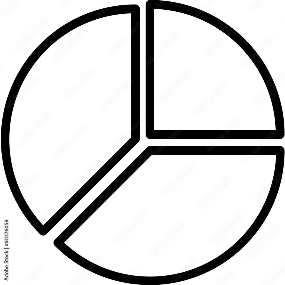 Pie Chart vector icon in outline style Pie Chart vector icon in outline style