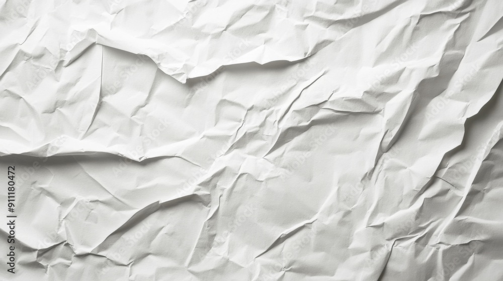 Obraz premium Blank White Crumpled and Creased Paper Poster Isolated