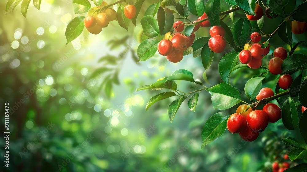Fototapeta premium Natural background with Goa fruit tree