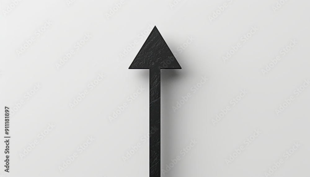 A Simple Black Arrow Pointing Upward Against a Plain White Background A Simple Black Arrow Pointing Upward Against a Plain White Background