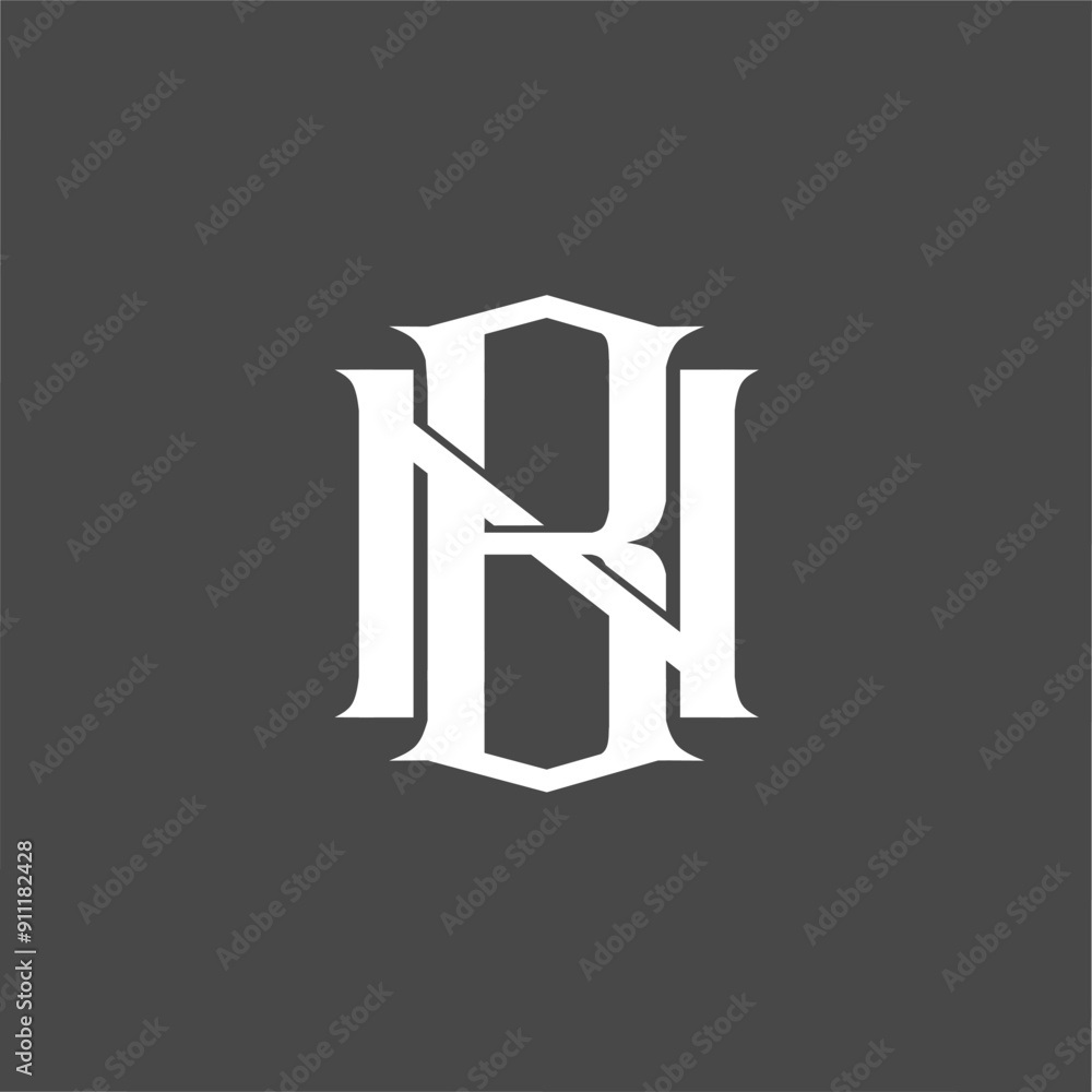 Monogram logo a combination of the letters b and n or the letters n and b Monogram logo a combination of the letters b and n or the letters n and b