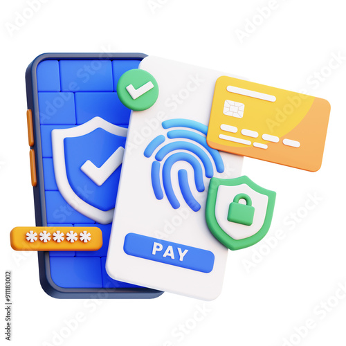 secure payment transaction 3d icon