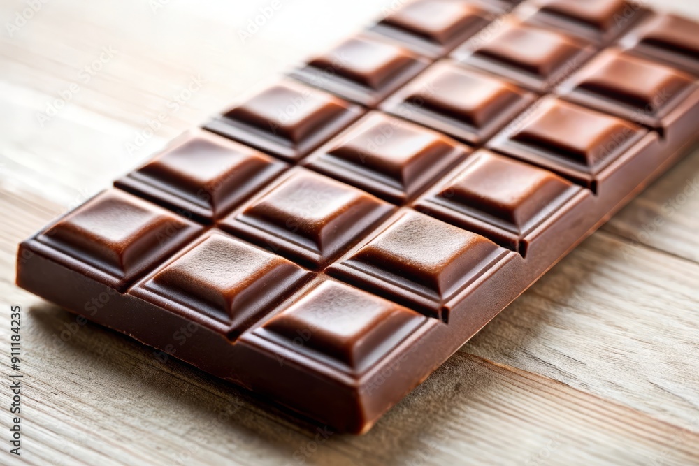 Close-up of Chocolate Bar on Wooden Background. Close-up of Chocolate Bar on Wooden Background.