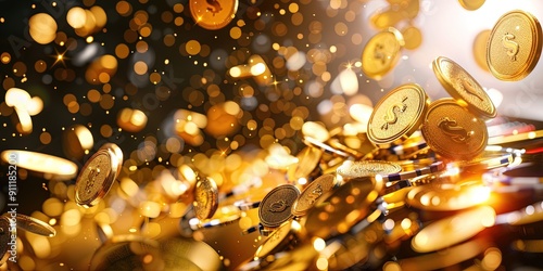 winning millions, casino background, gold coins and chips