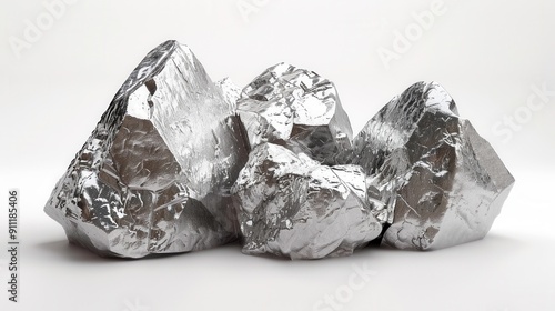 Scandium oxide, 3D illustration, realistic, isolated on white background