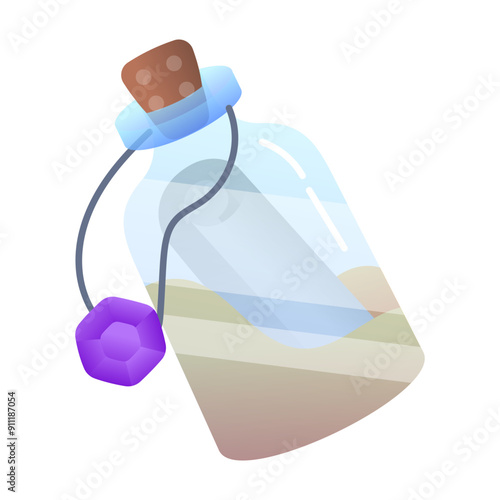 Message bottle icon designed in flat style 