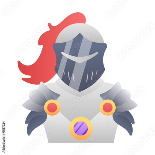 A knight designed in flat style 