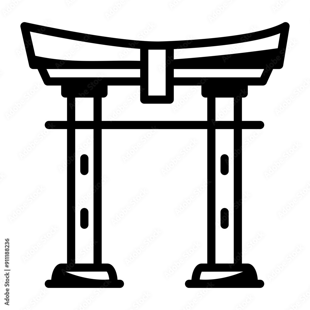 A doodle style icon of shrine A doodle style icon of shrine