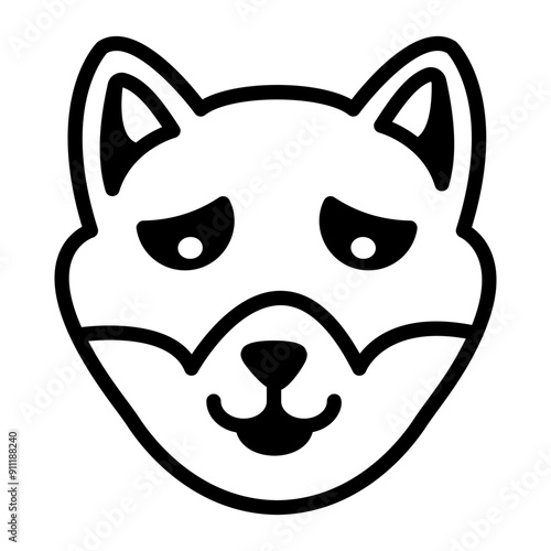 A drawing style icon of shiba dog 