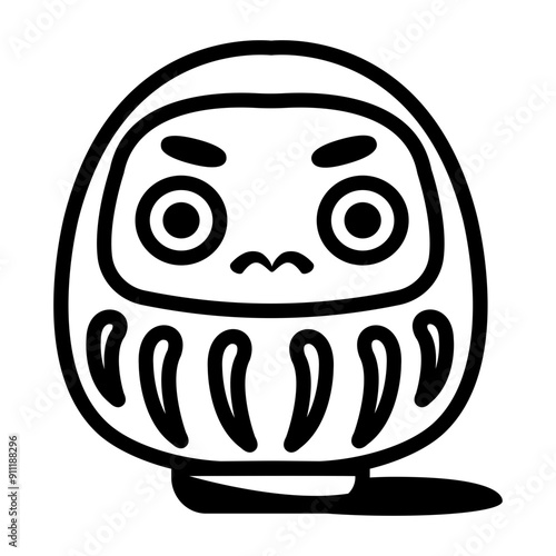A sketchy icon of daruma doll