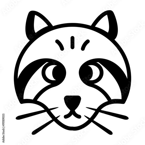 Tanuki icon in doodle style 