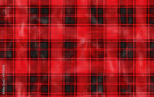 Red and black plaid pattern, perfect for Christmas and winter holiday designs. 
