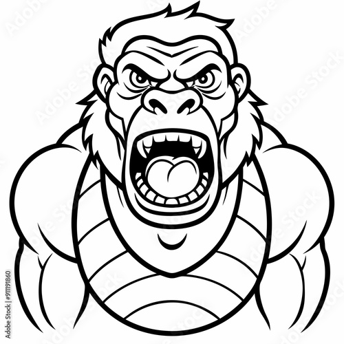cartoon vector illustration of basketball gorilla