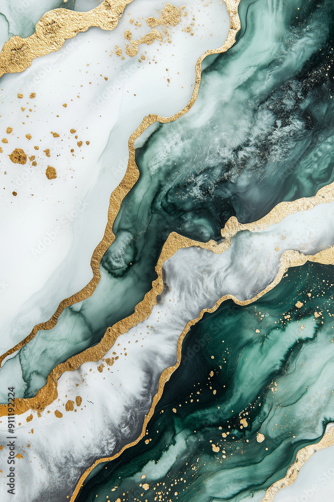 Green and gold marble, watercolor luxury texture. Abstract glamour background. Generative AI. Green and gold marble, watercolor luxury texture. Abstract glamour background. Generative AI.