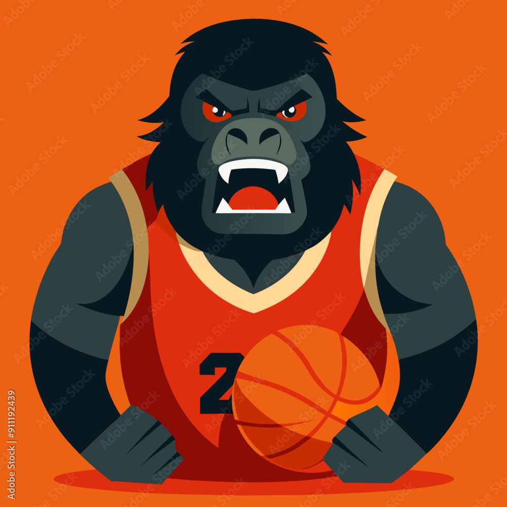 cartoon vector illustration of basketball gorilla cartoon vector illustration of basketball gorilla