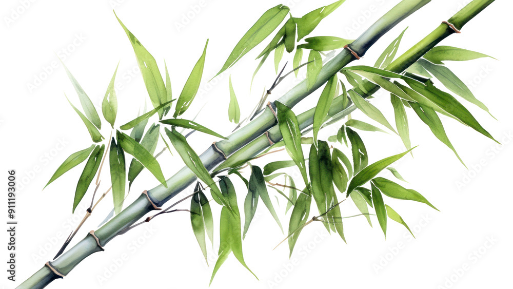 Obraz premium PNG Bamboo plant white background freshness.
