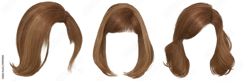 Three different hairstyles colors - blonde brown brunette Brown hair style png Three different hairstyles colors - blonde brown brunette Brown hair style png