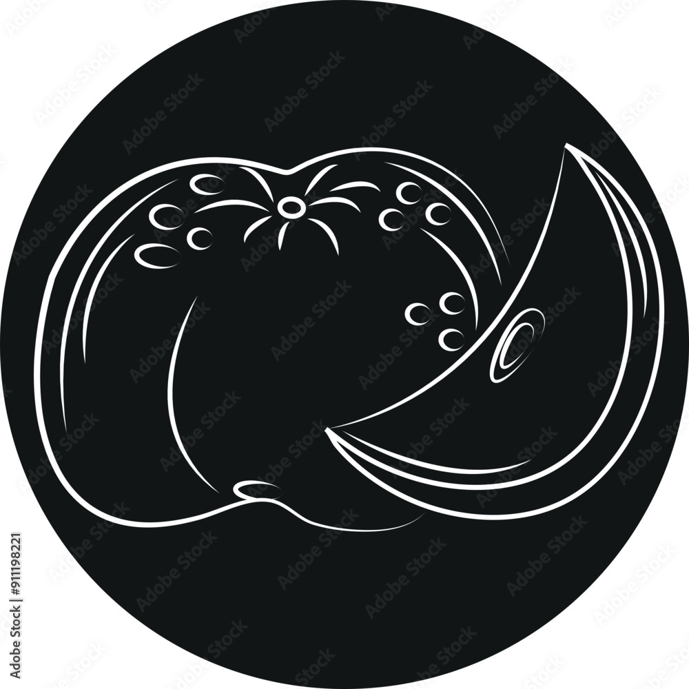 round sticker template with fruit outline, namely apple outline, vector round sticker template with fruit outline, namely apple outline, vector